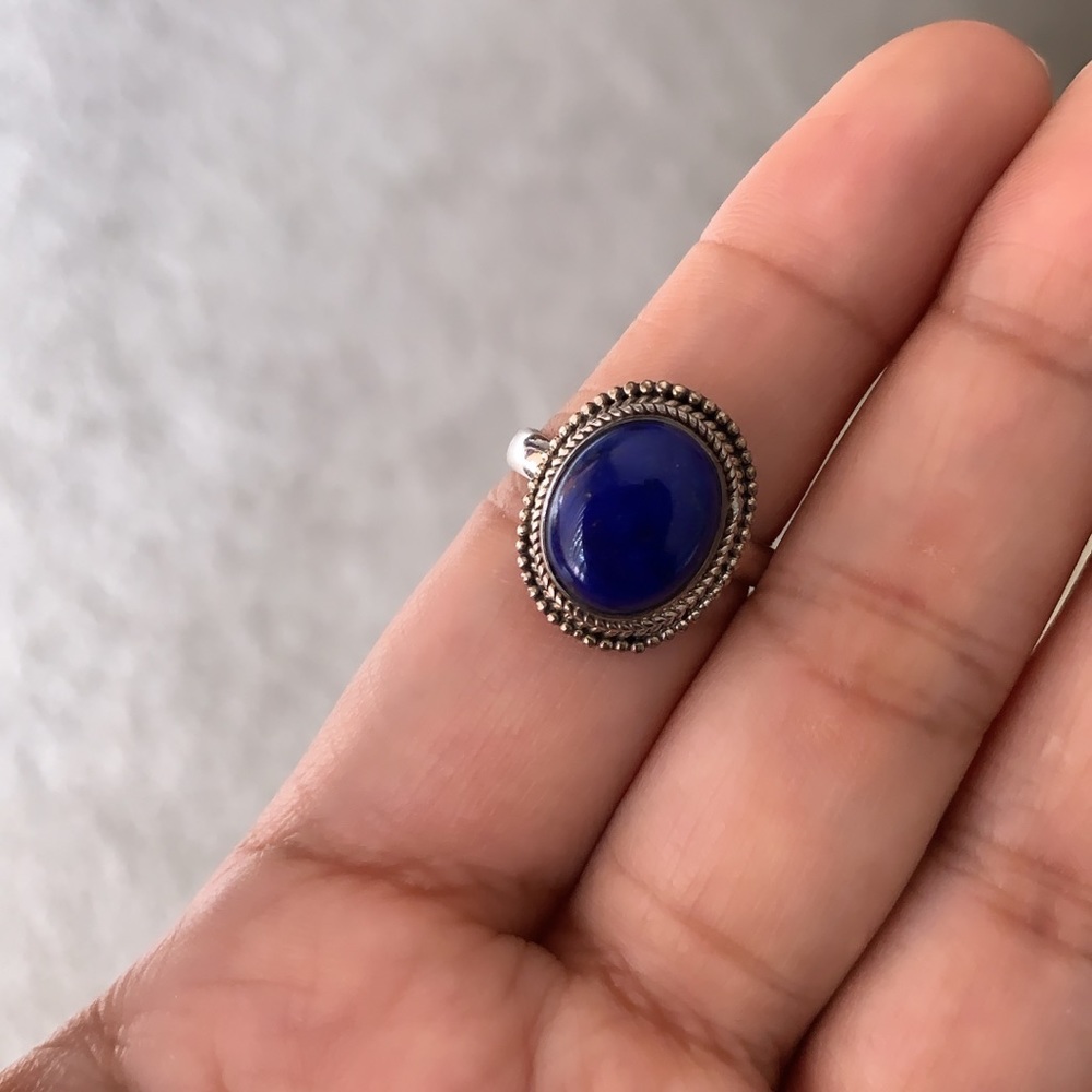 Lapis Lazuli Cabochon Stone Ring